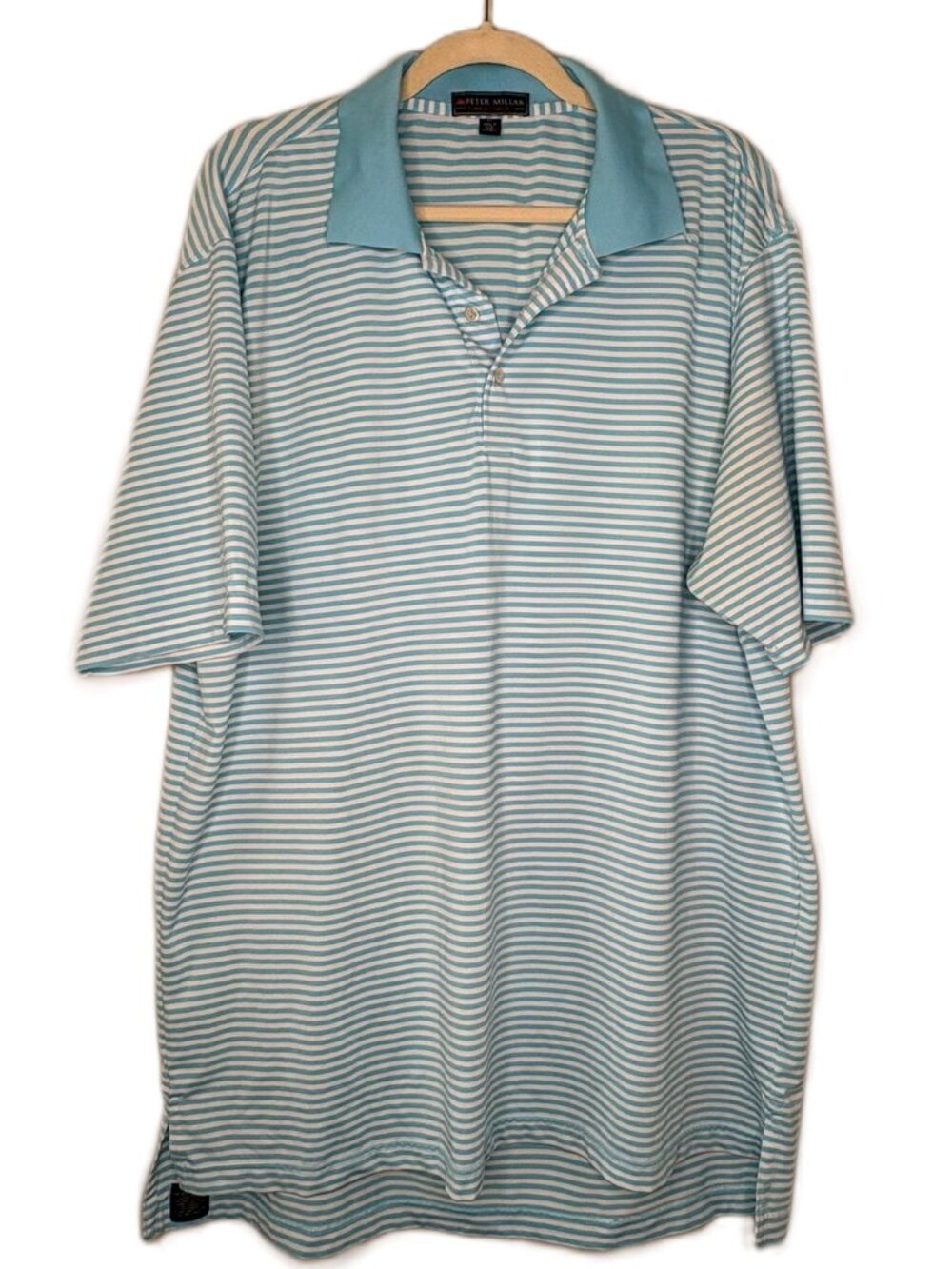 Peter Millar Summer Comfort Performance Polo – Blue Stripe – XL